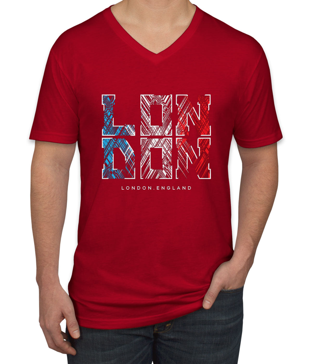 London England Men's V Neck T-shirt