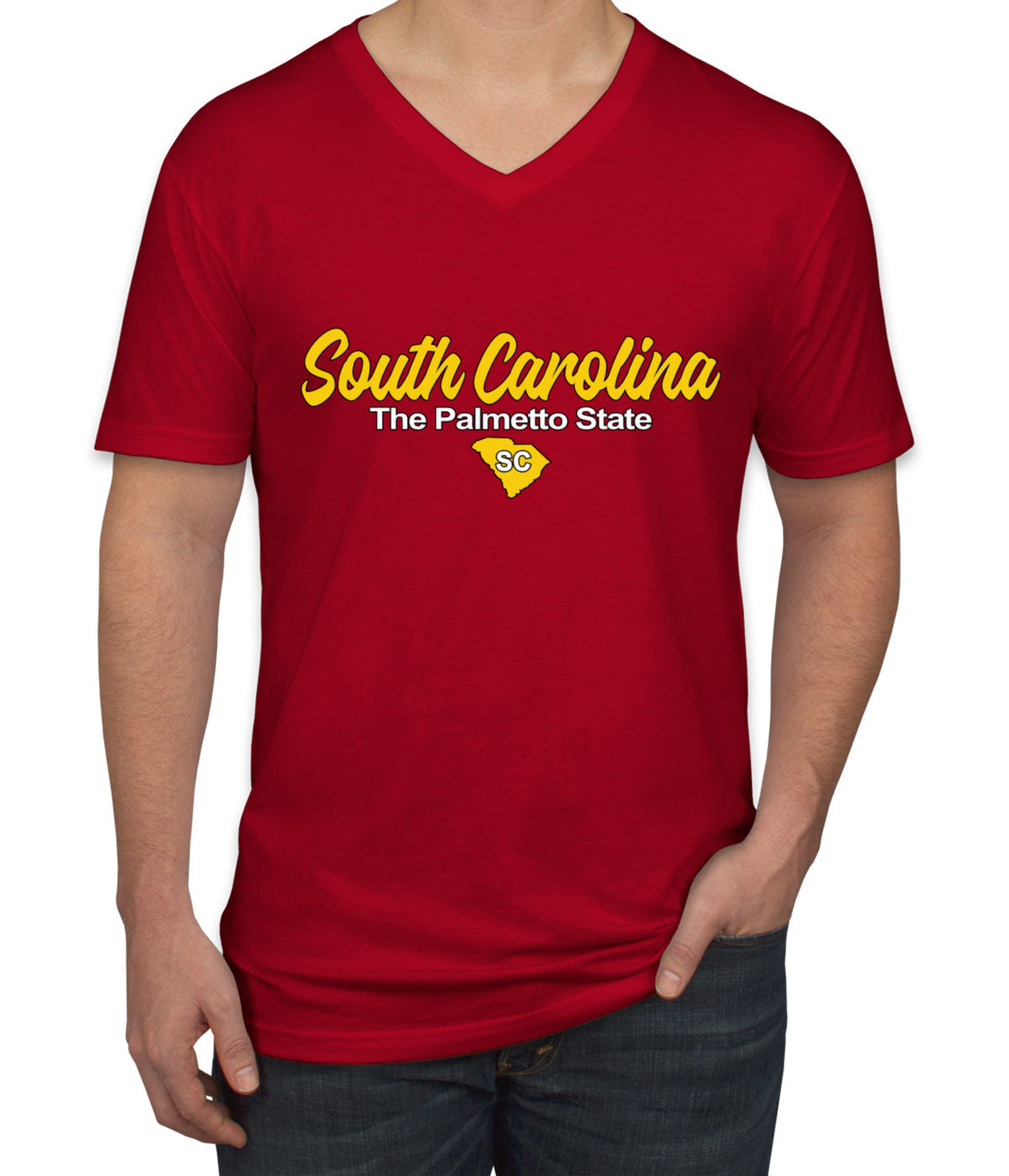 South Carolina The Palmetto State Men's V Neck T-shirt
