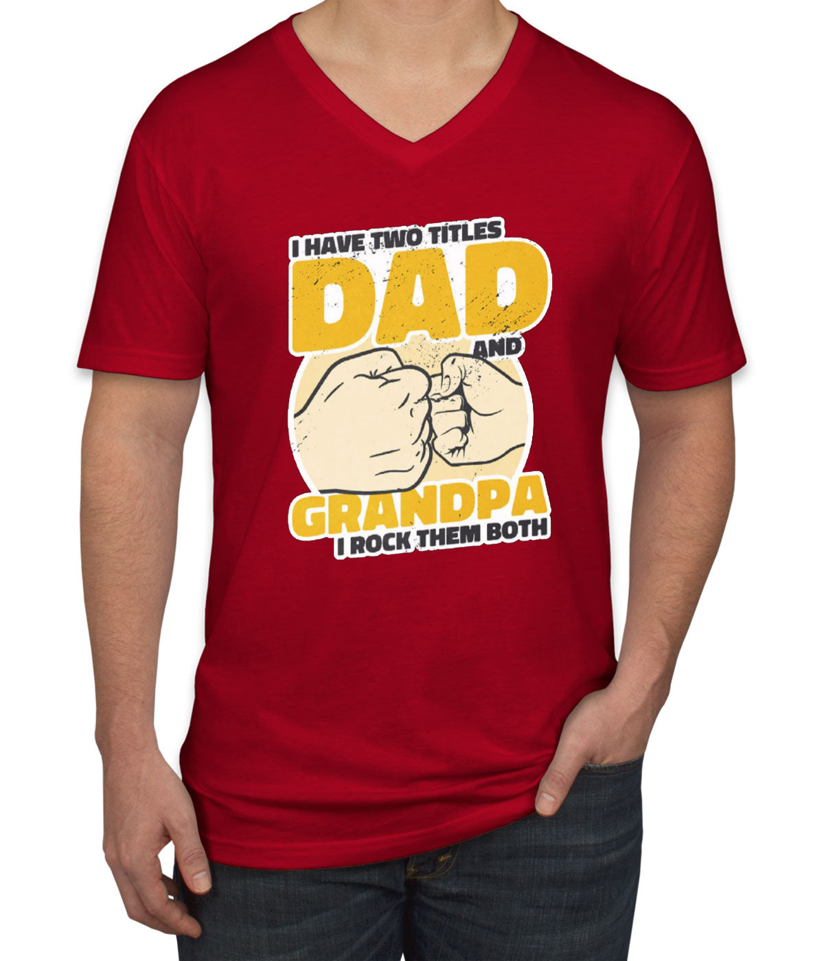 I Have Two Titles Dad And Grandpa Father's Day Men's V Neck T-shirt