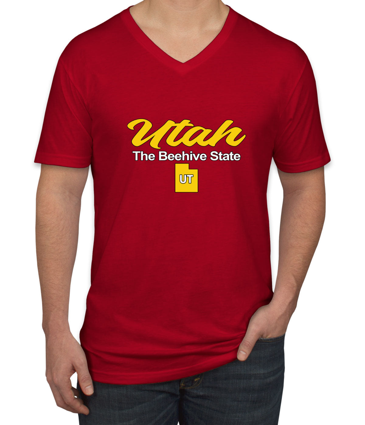 Utah The Beehive State Men's V Neck T-shirt