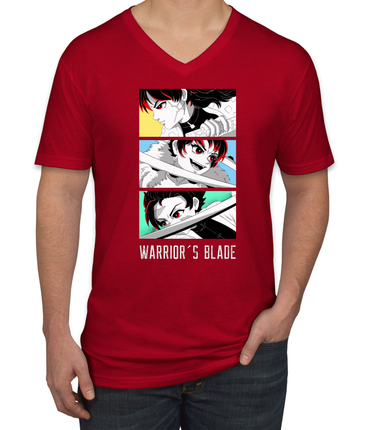 Warrior's Blade Anime Men's V Neck T-shirt