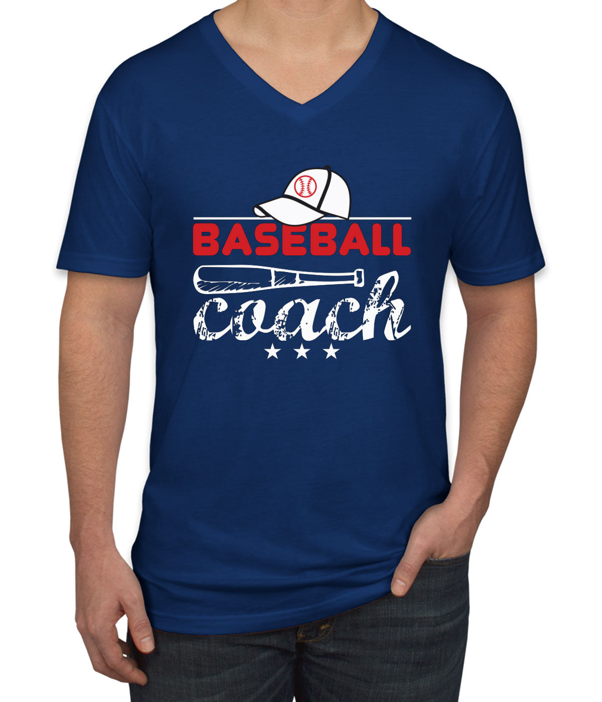 Baseball Coach Men's V Neck T-shirt