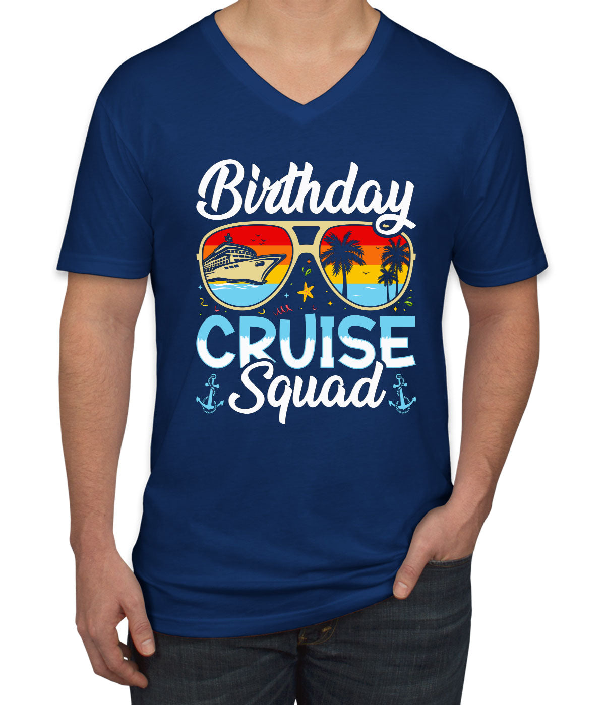 Birthday Cruise Squad Men's V Neck T-shirt
