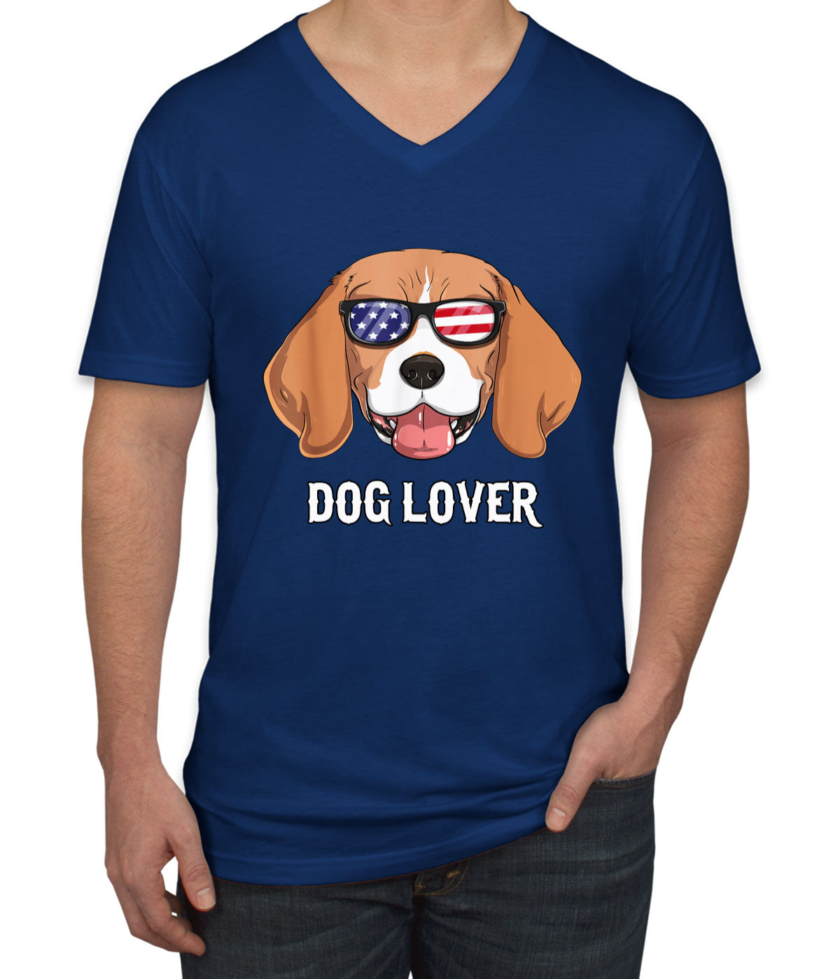 Beagle Dog Lover Men's V Neck T-shirt