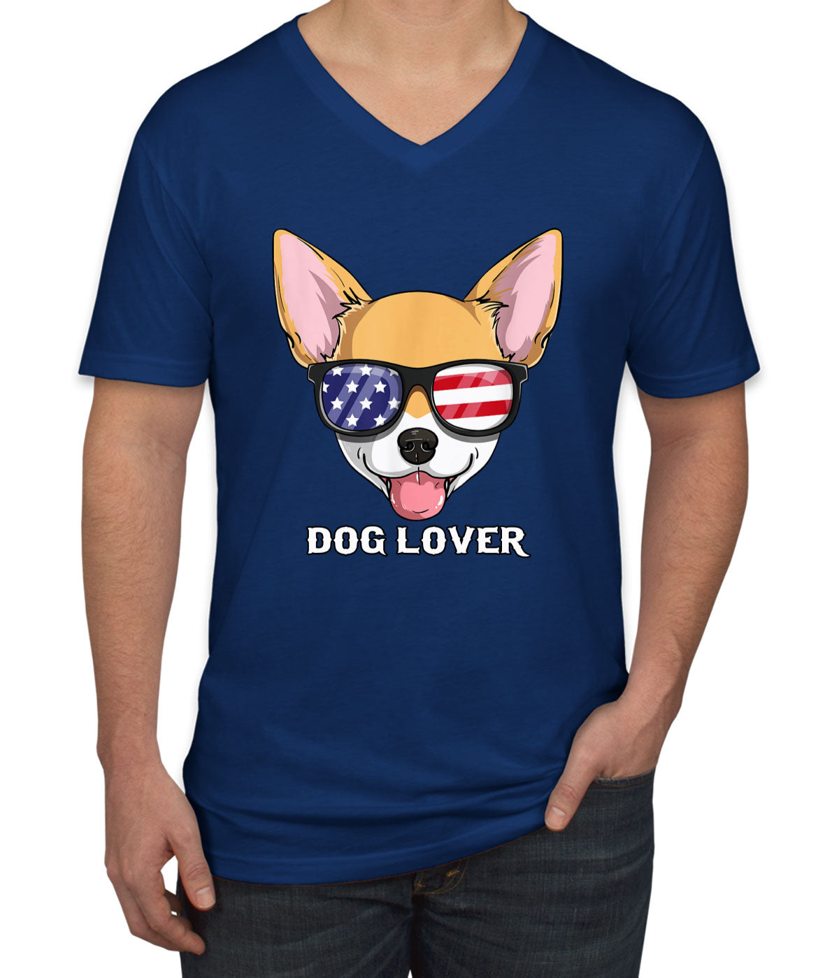 Chihuahua Dog Lover Men's V Neck T-shirt