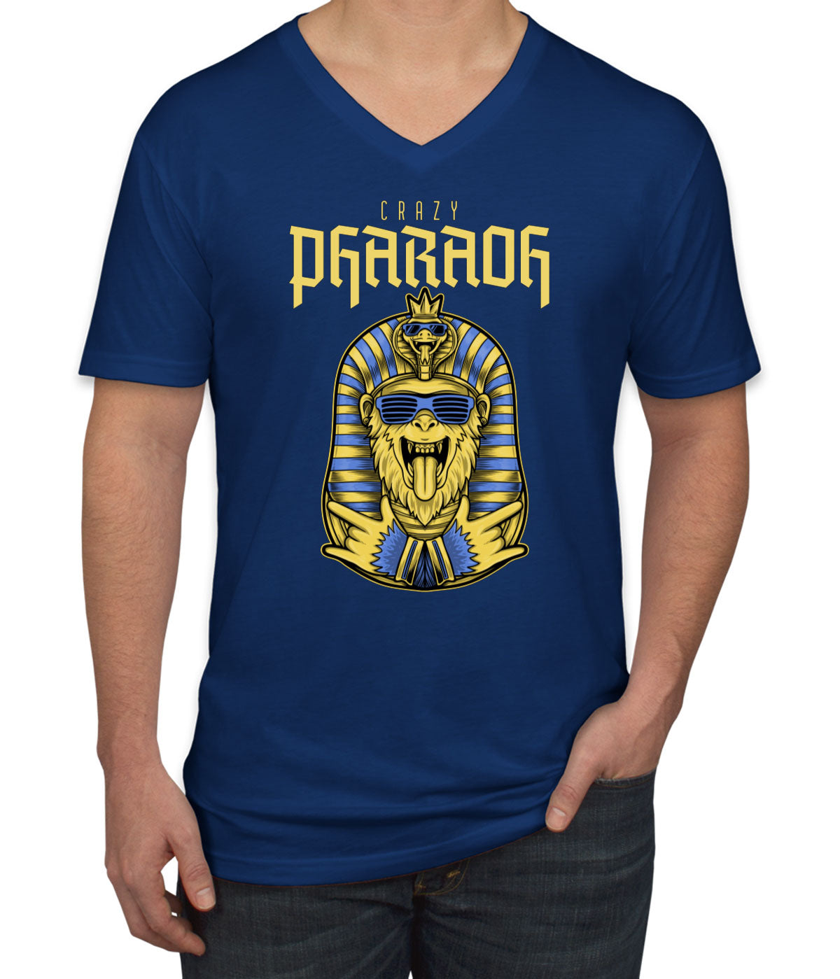 Crazy Pharaoh Men's V Neck T-shirt