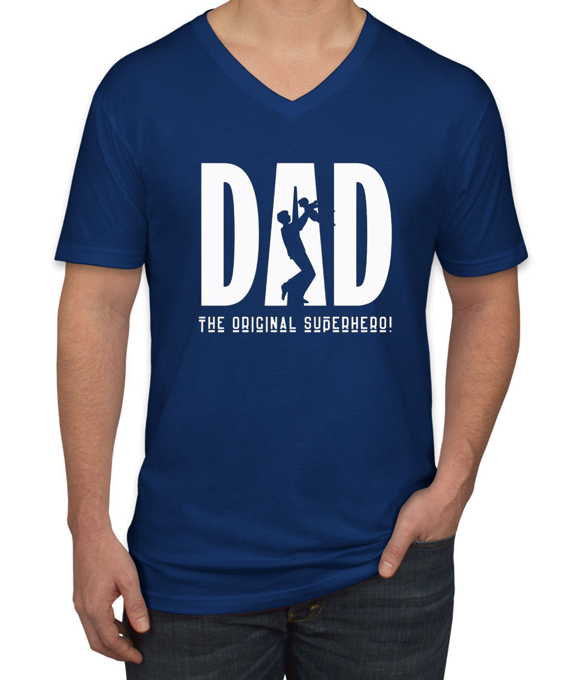 Dad The Original Superhero Father's Day Men's V Neck T-shirt