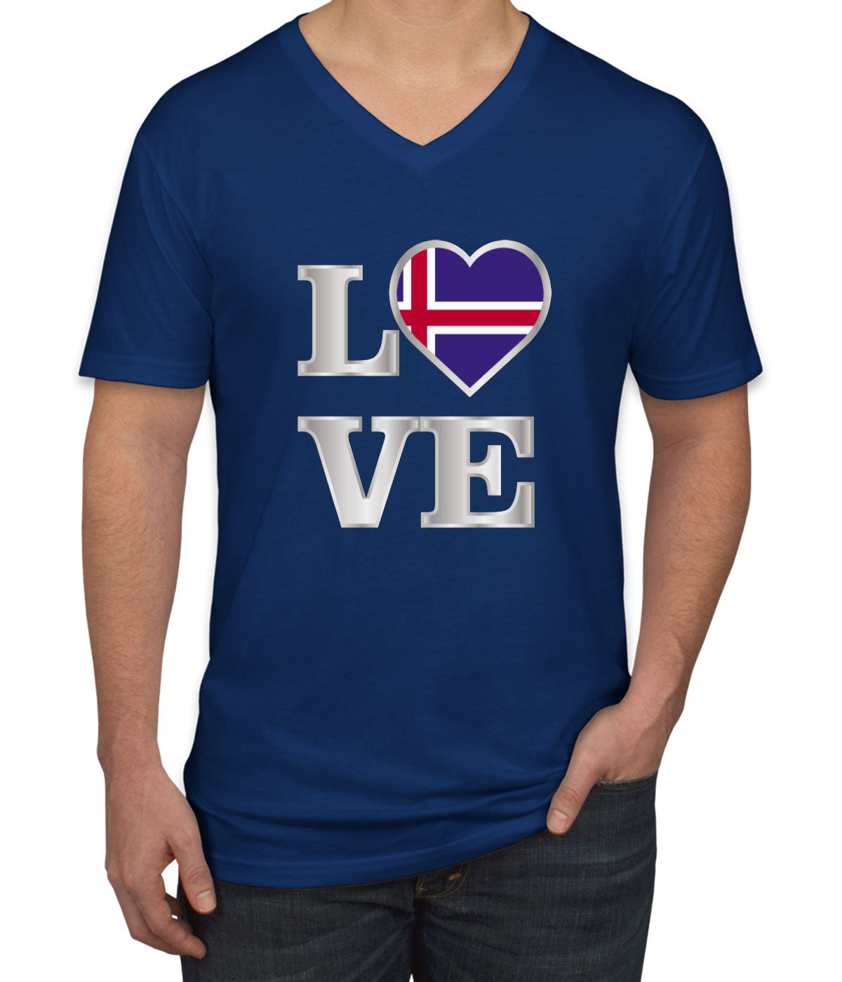 Iceland Love Men's V Neck T-shirt