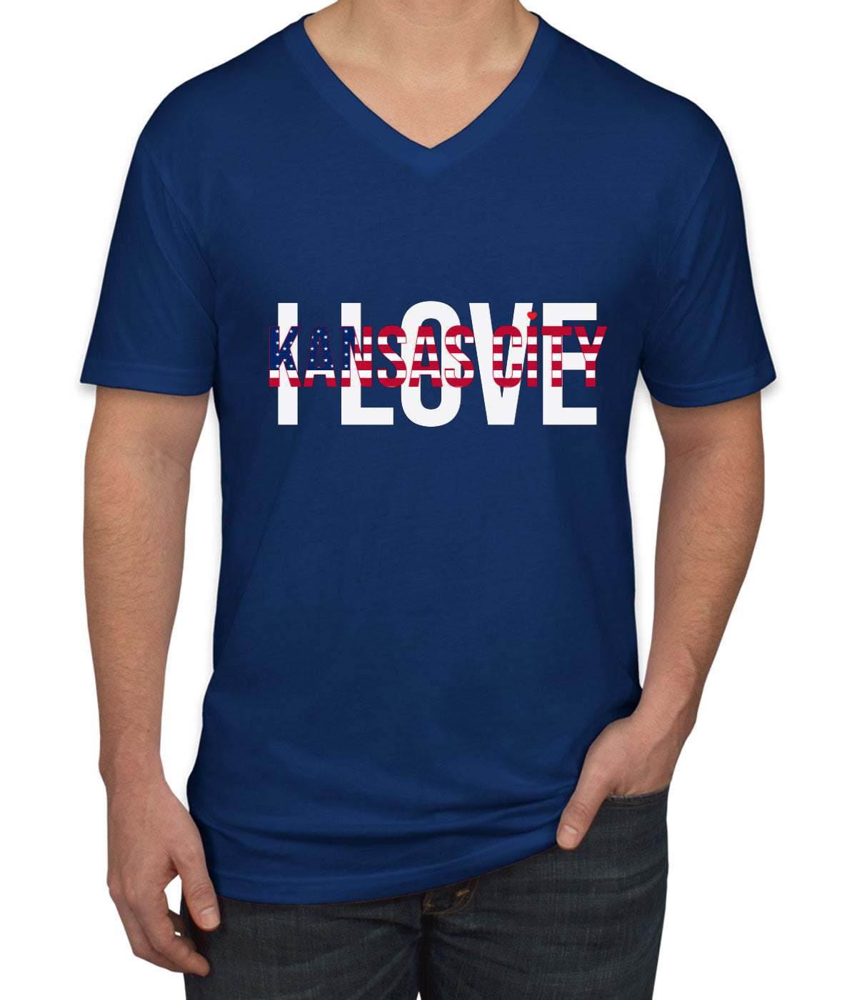 I Love Kansas City Men's V Neck T-shirt