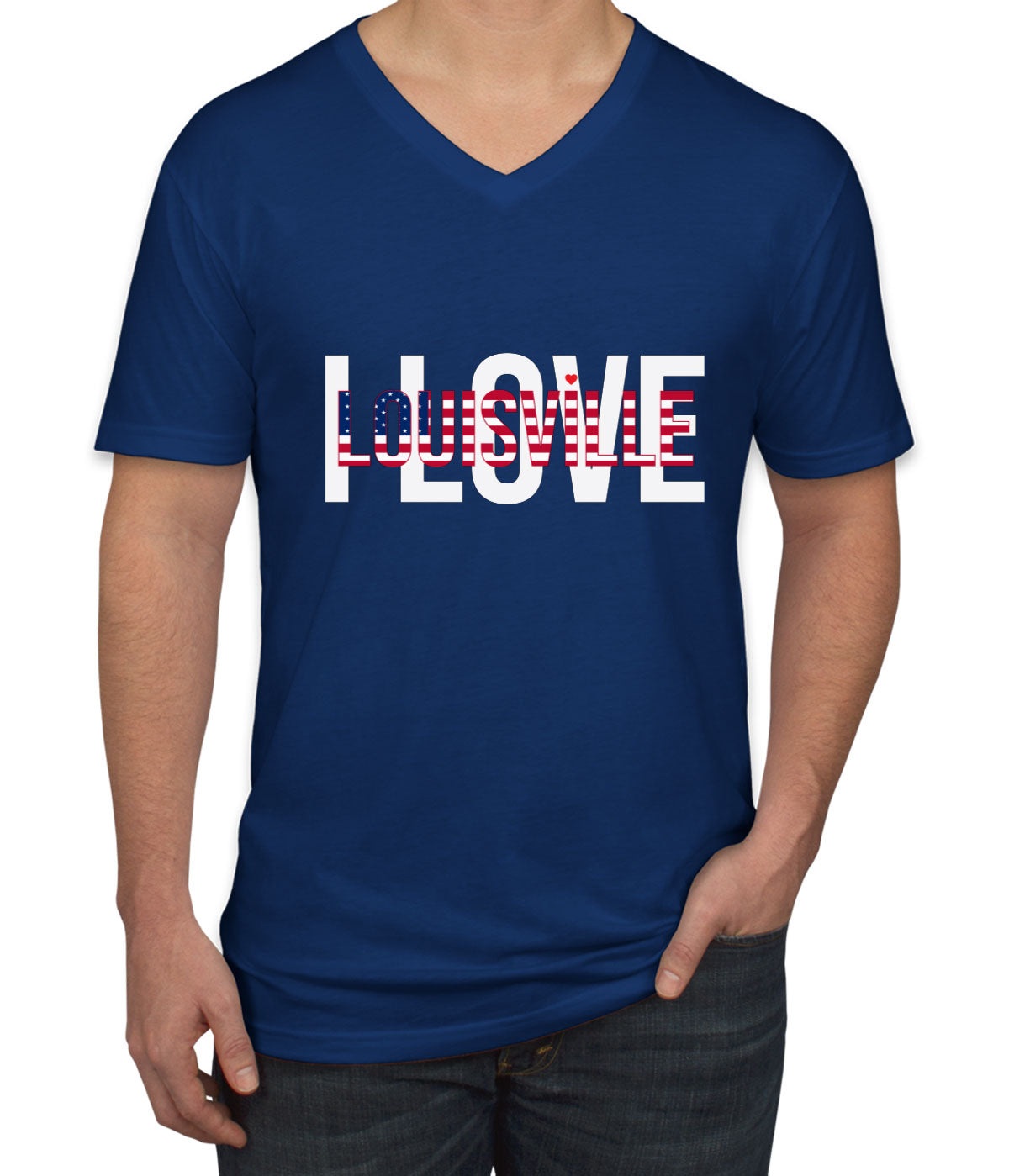 I Love Louisville Men's V Neck T-shirt