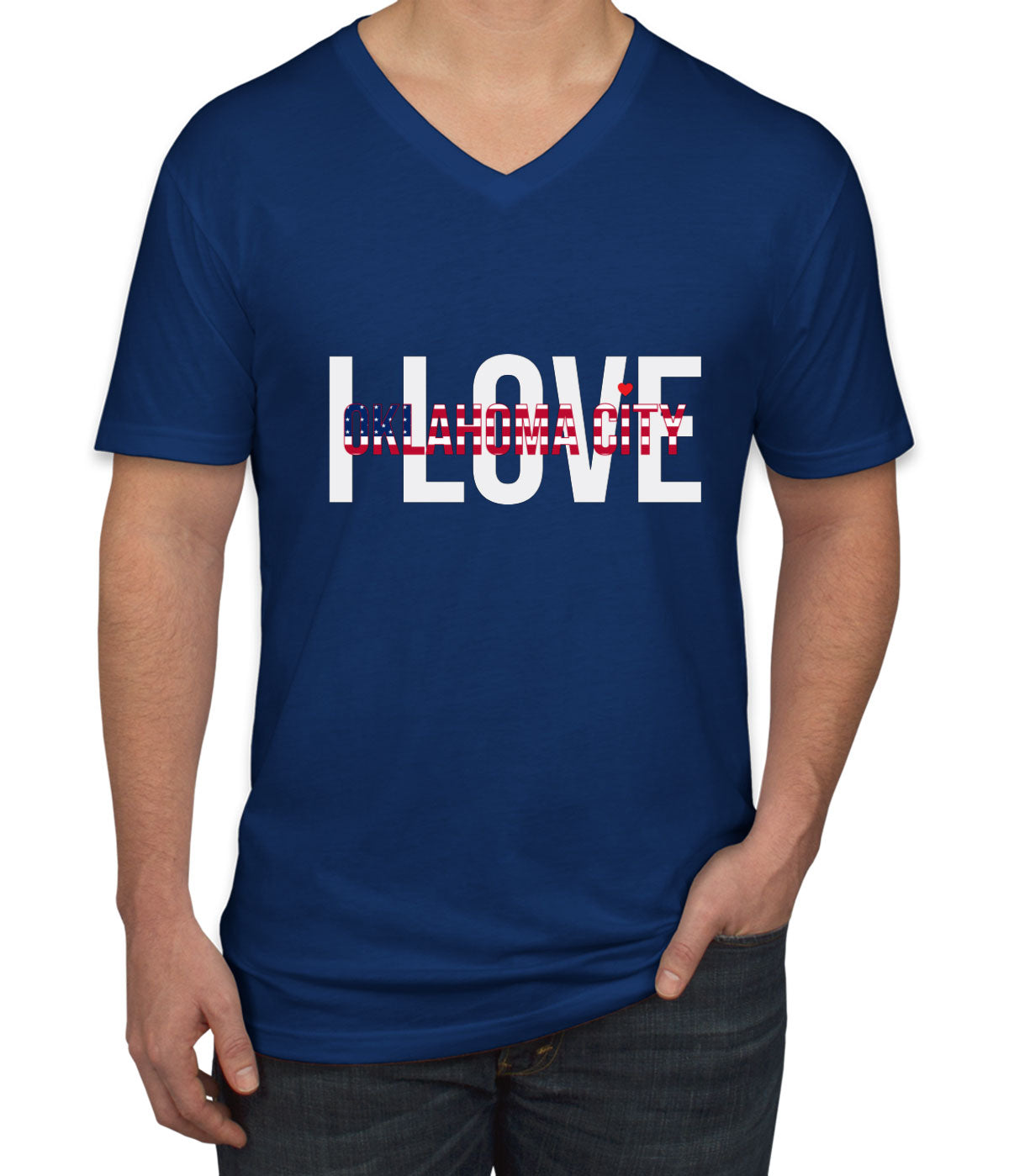 I Love Oklahoma City Men's V Neck T-shirt