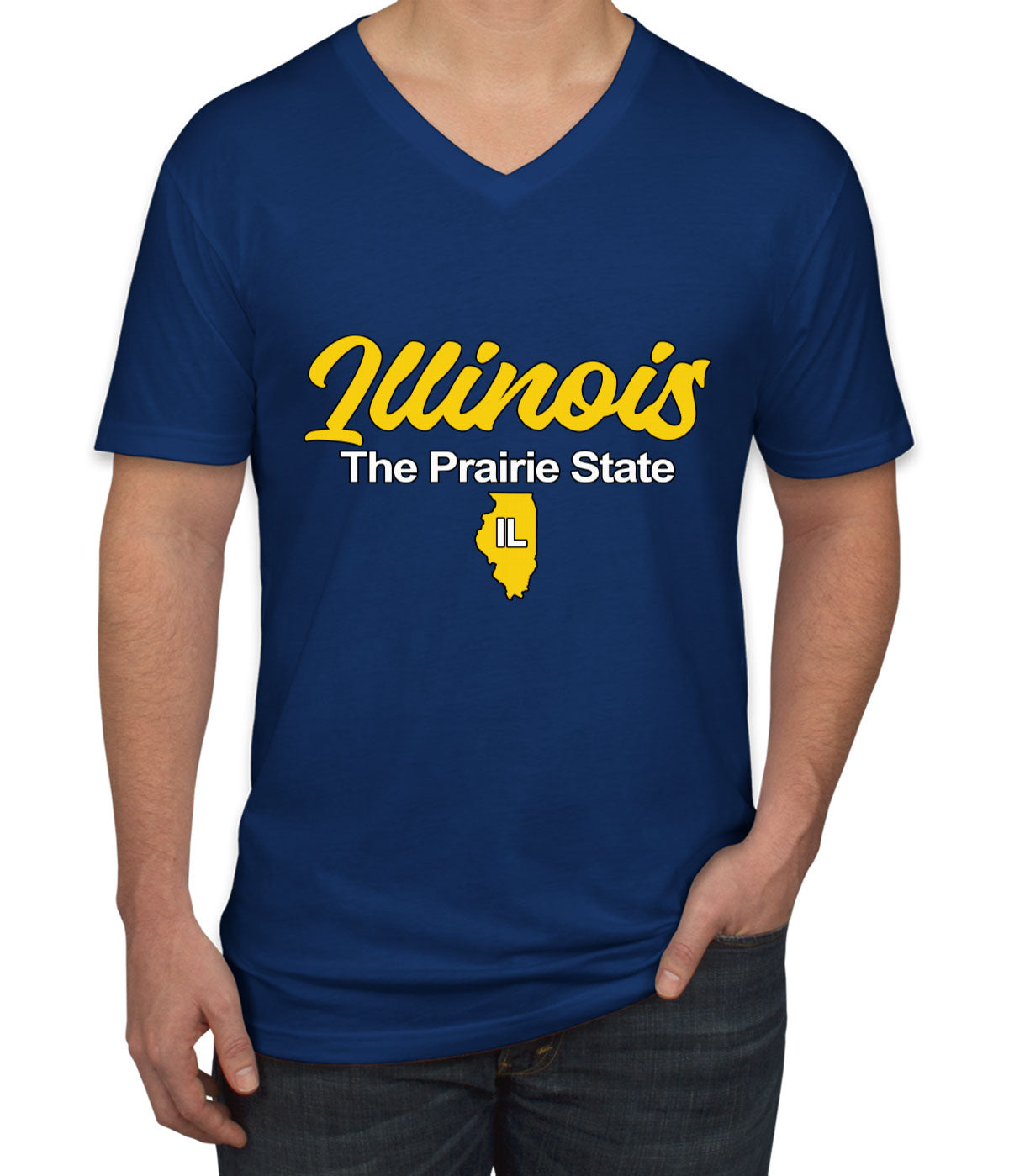 Illinois The Prairie State Men's V Neck T-shirt