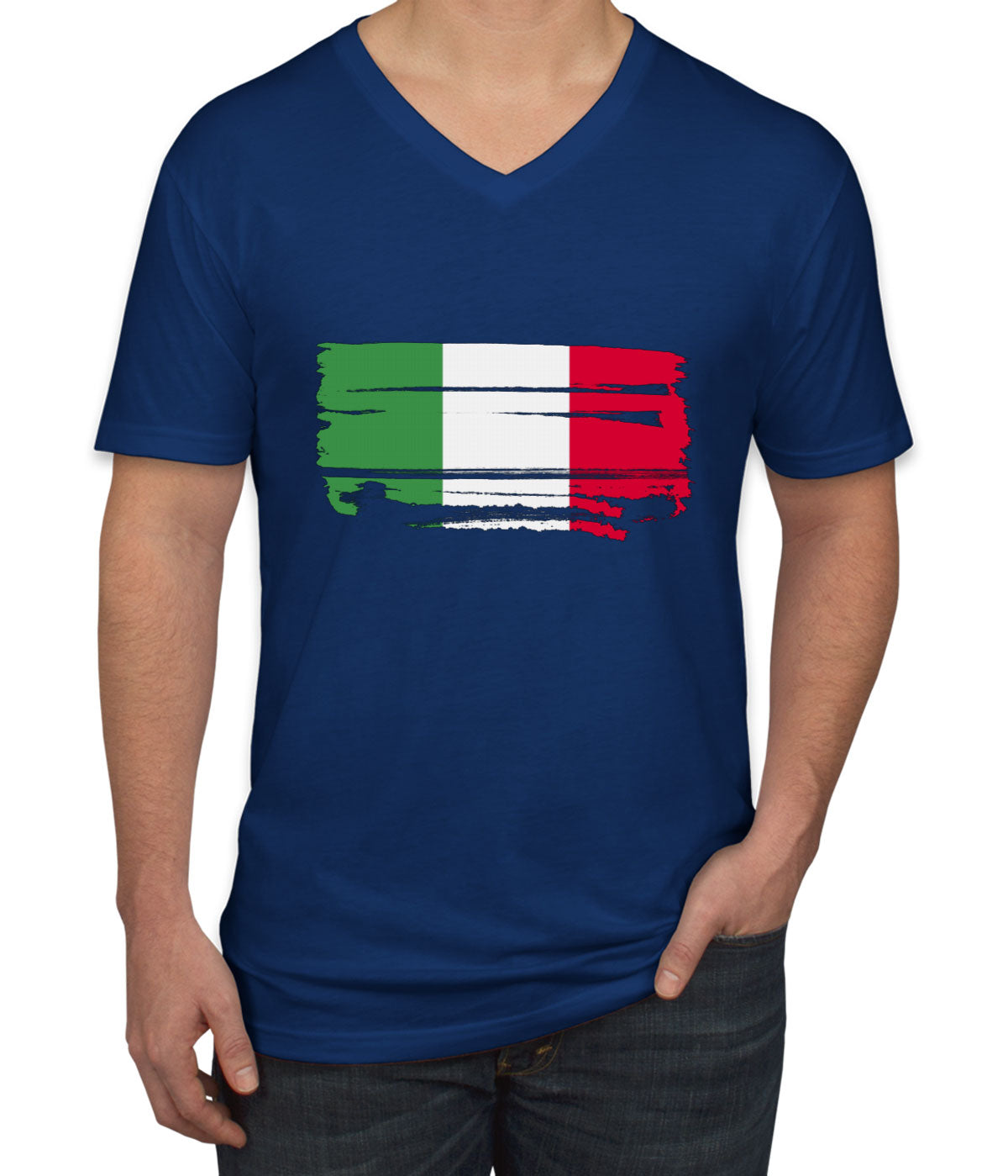 Italy Flag Men's V Neck T-shirt