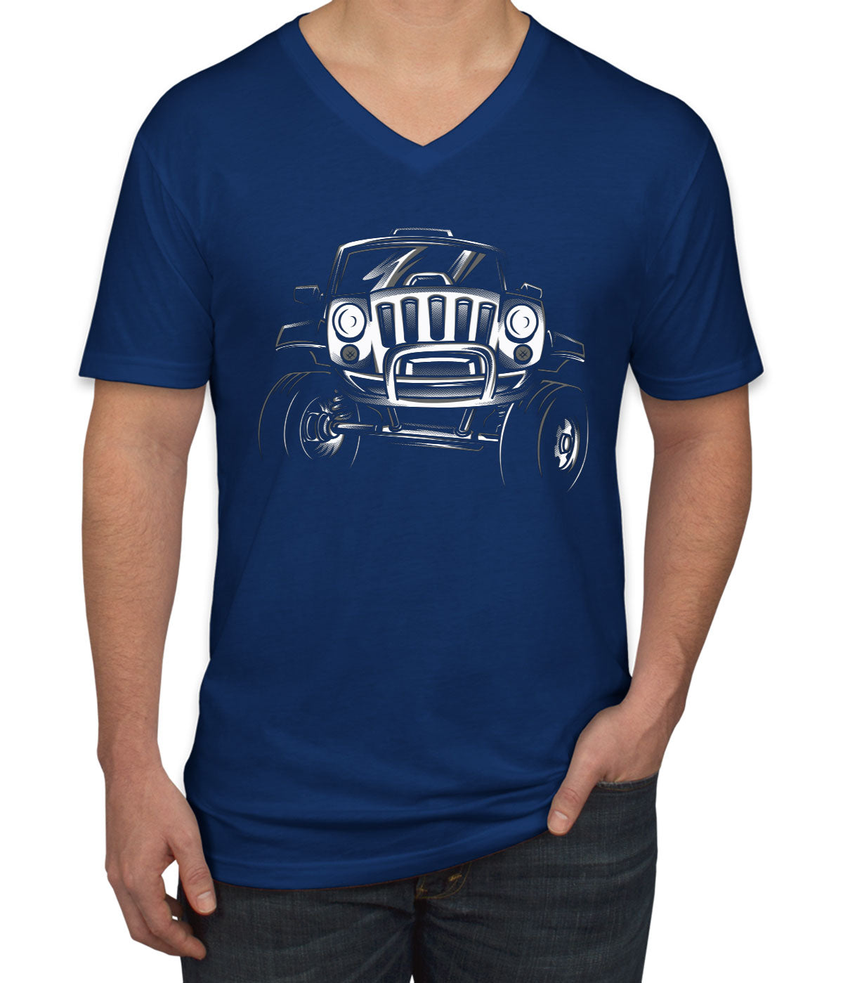 Jeep Off Road Silhouette Men's V Neck T-shirt