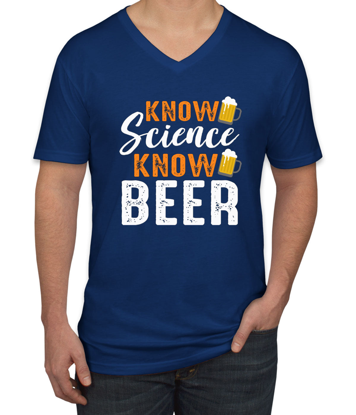 Know Science Know Beer Men's V Neck T-shirt