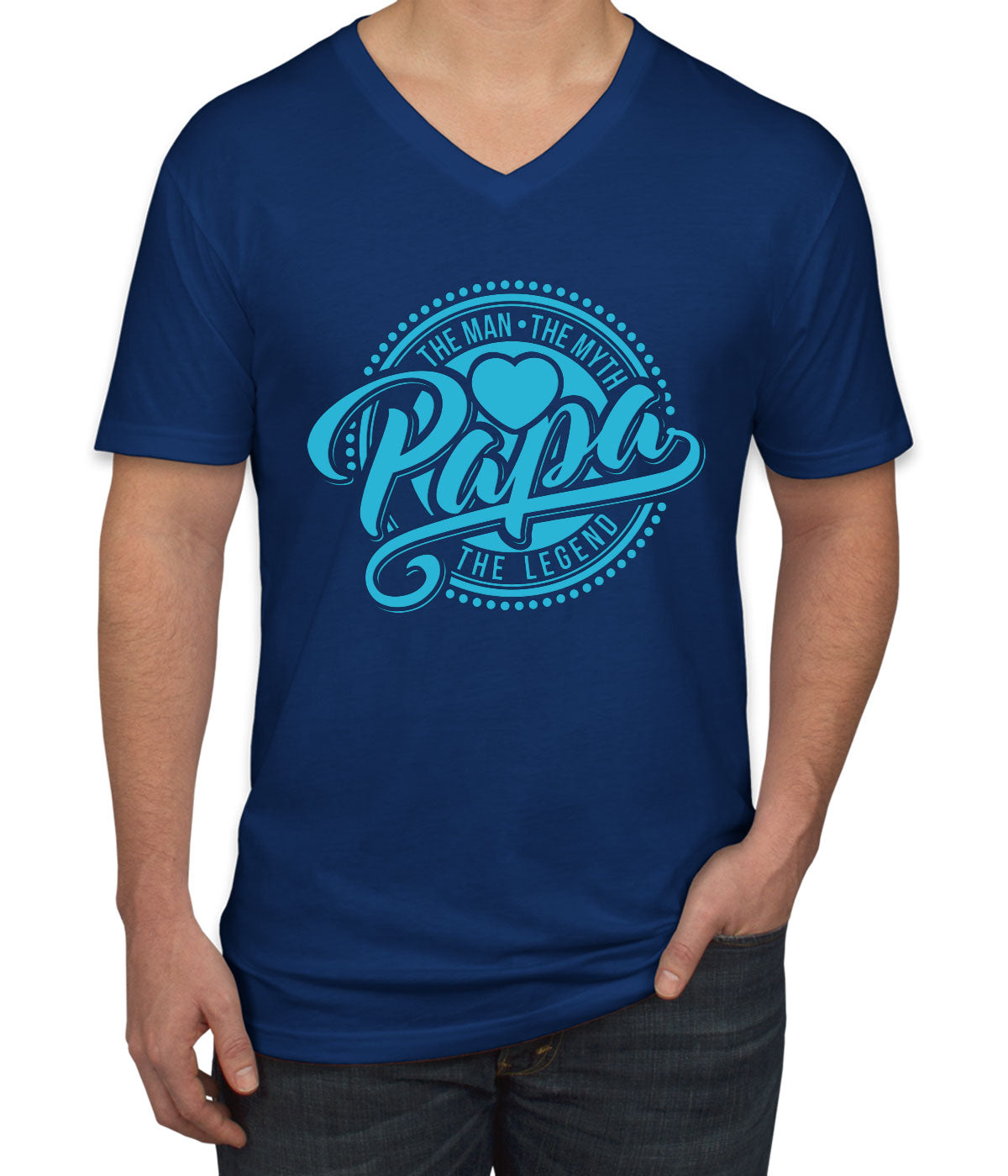 The Man The Myth The Legend Papa Father's Day Men's V Neck T-shirt