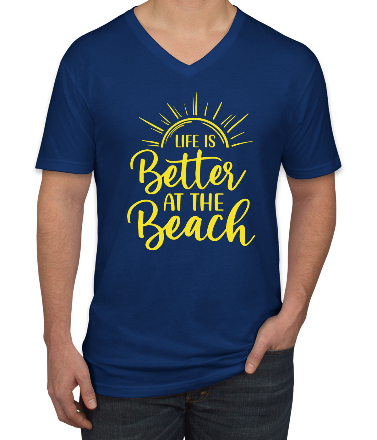 Life Is Better At The Beach Men's V Neck T-shirt