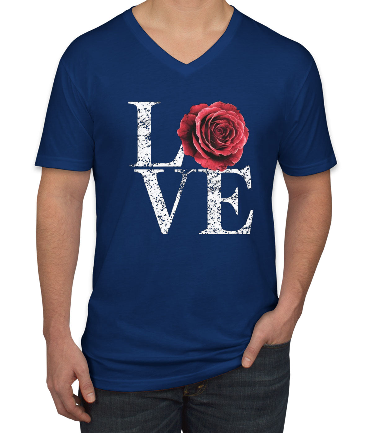 Love Rose Men's V Neck T-shirt