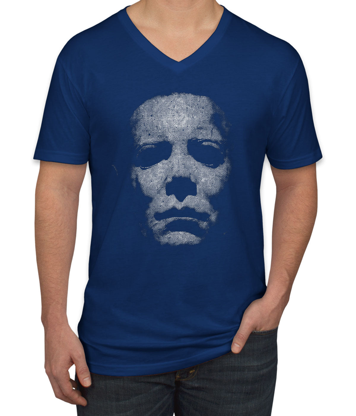 Myers Face Halloween Men's V Neck T-shirt