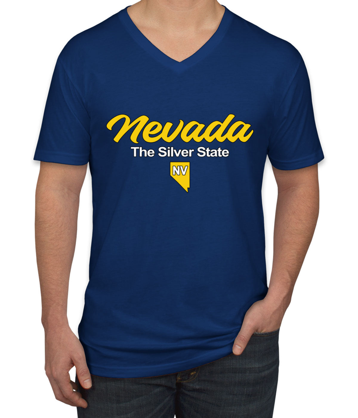 Nevada The Silver State Men's V Neck T-shirt