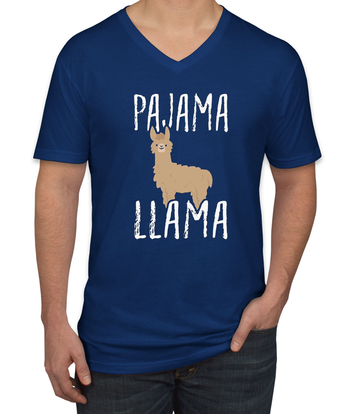 Pajama Llama Men's V Neck T-shirt