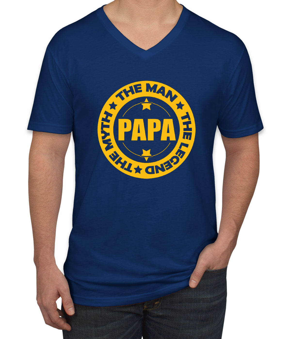 Papa The Myth The Man The Legend  Father's Day Men's V Neck T-shirt