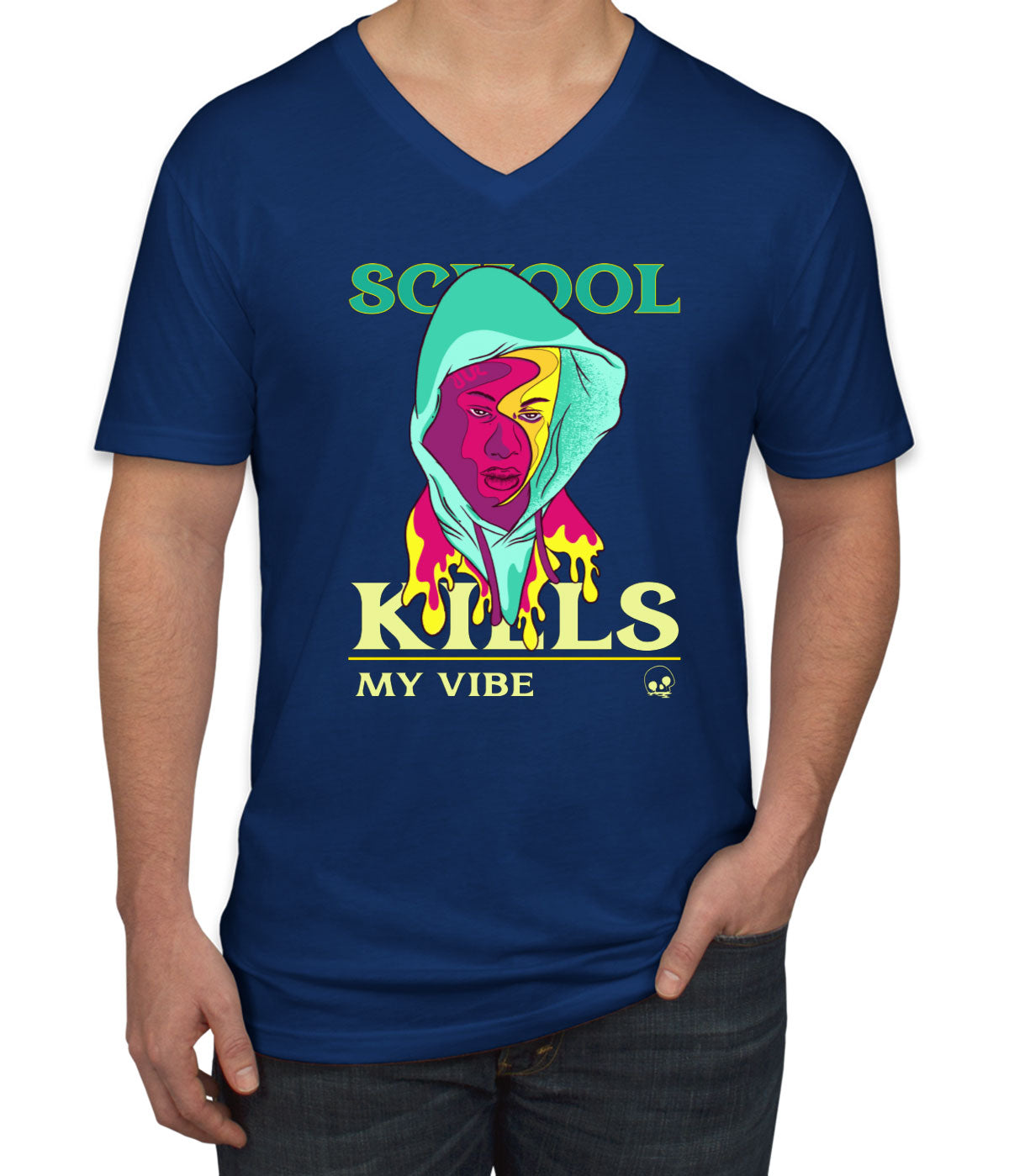 School Kills My Vibe Men's V Neck T-shirt