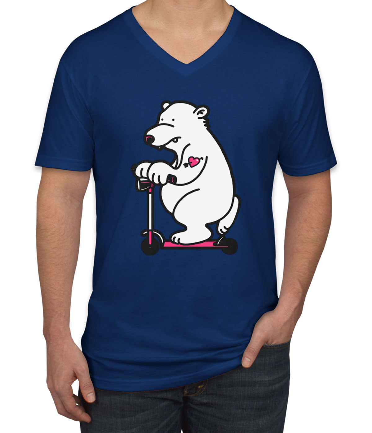 Scooter Bear Men's V Neck T-shirt