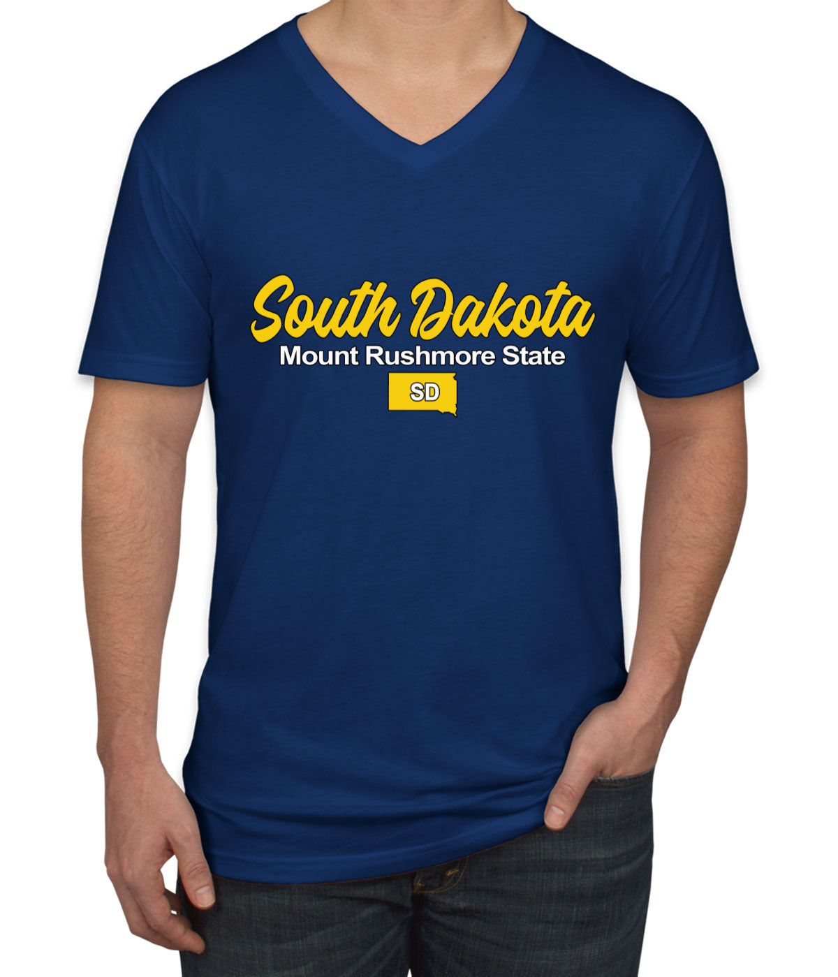 South Dakota Mount Rushmore State Men's V Neck T-shirt