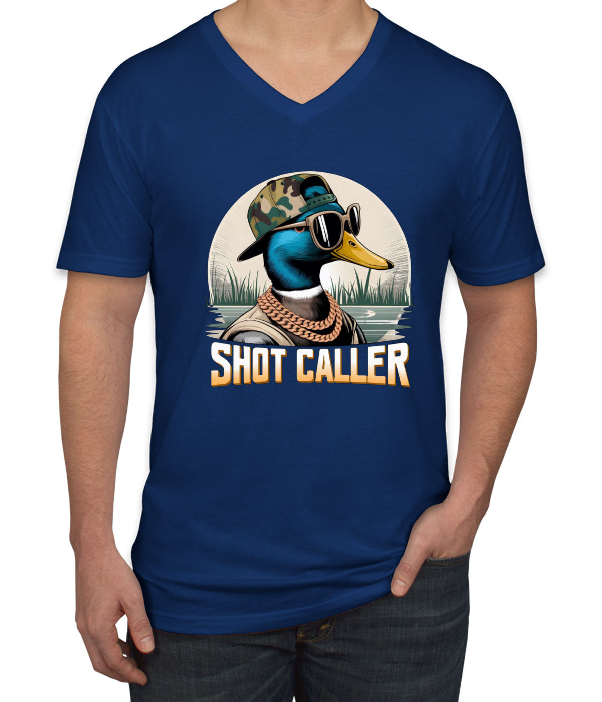 Shot Caller Duck Hunting Men's V Neck T-shirt