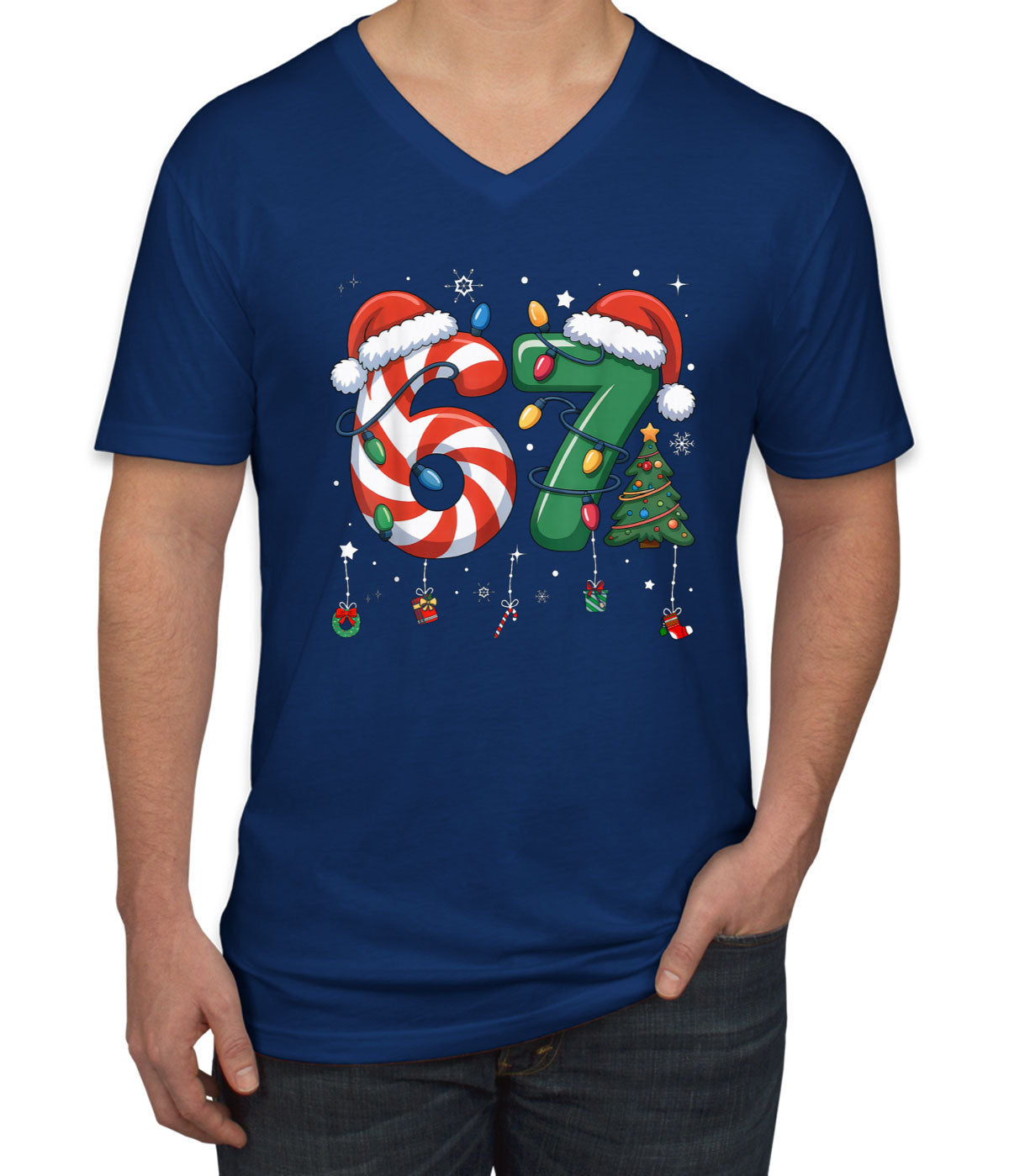 67 Sixty Seven Christmas Men's V Neck T-shirt