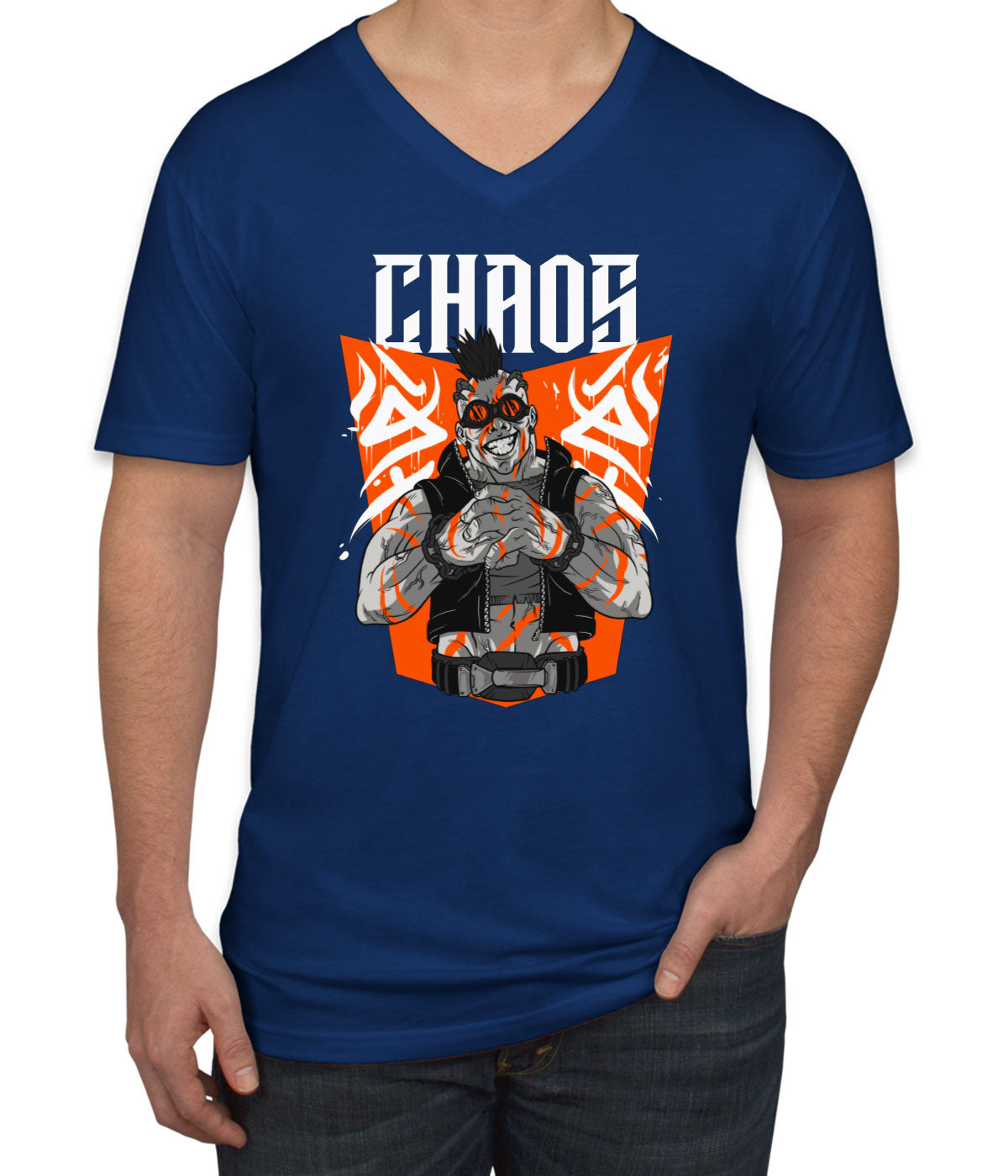 Steampunk Chaos Anime Men's V Neck T-shirt