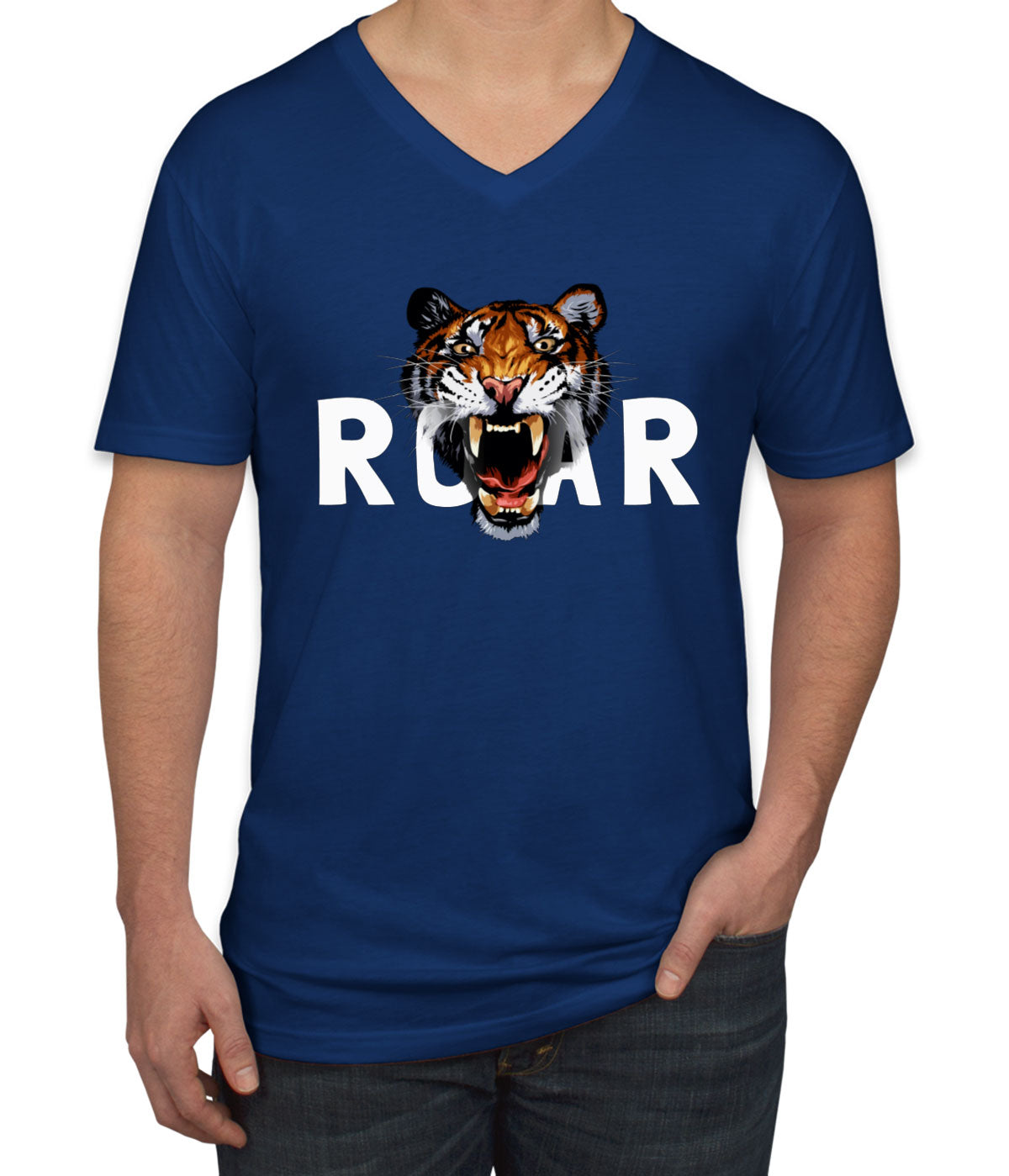 Tiger Roar Men's V Neck T-shirt