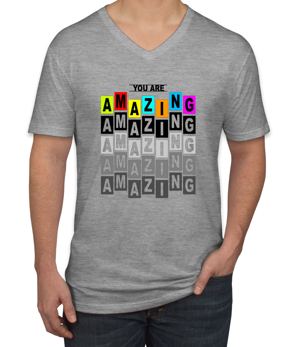 Amazing Typography Men's V Neck T-shirt