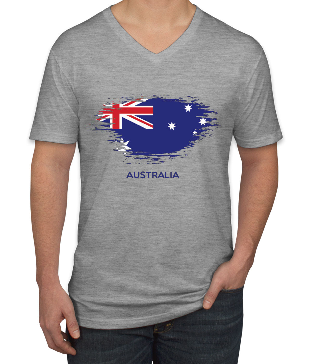 Australia Flag Men's V Neck T-shirt