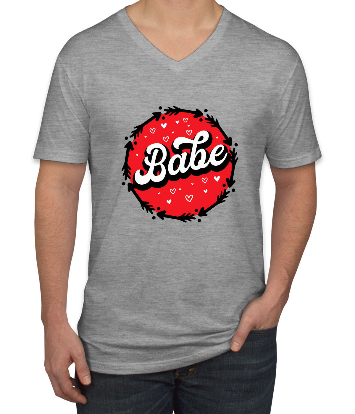 Babe Valentine's Day Men's V Neck T-shirt