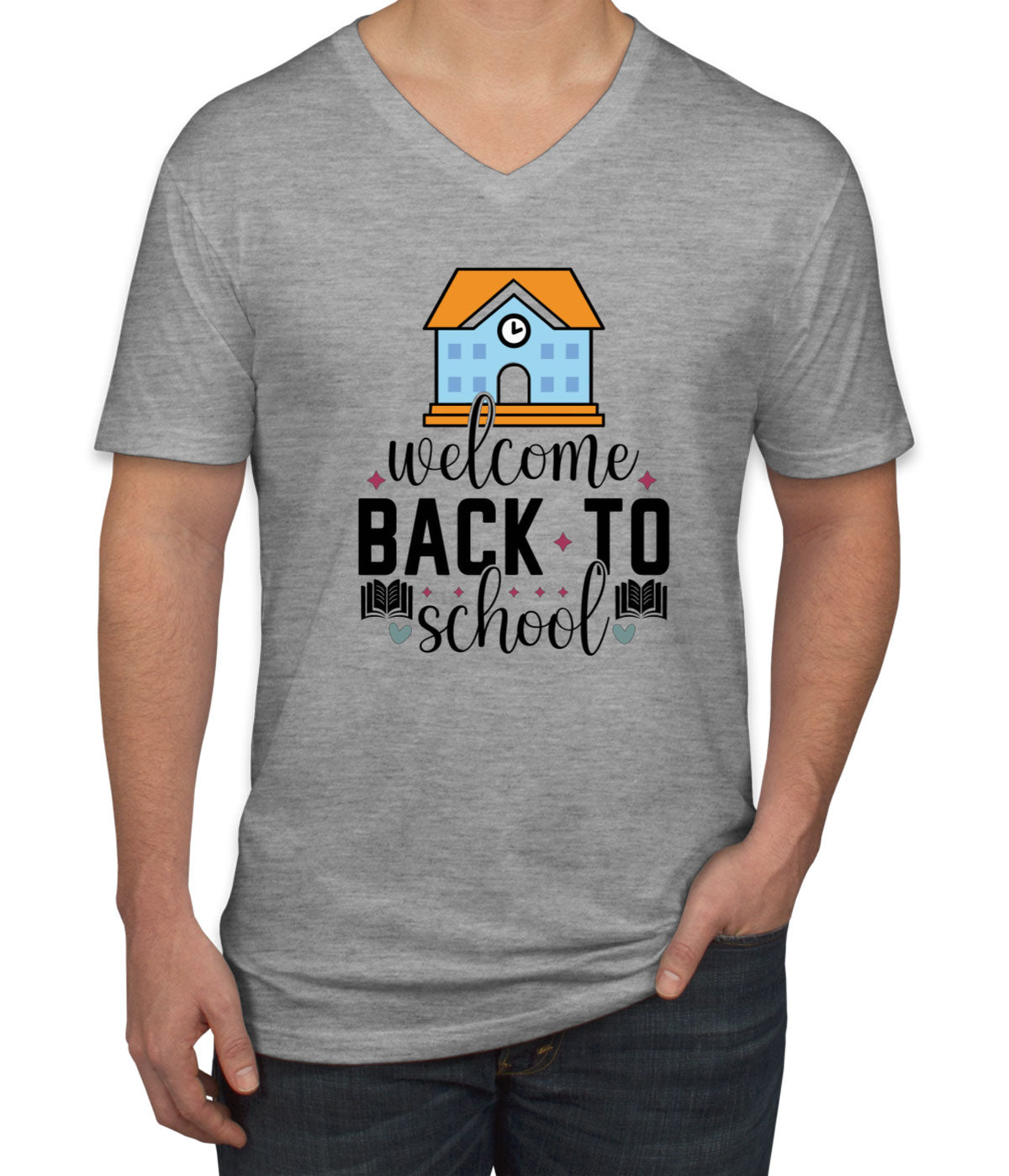 Welcome Back To School Men's V Neck T-shirt