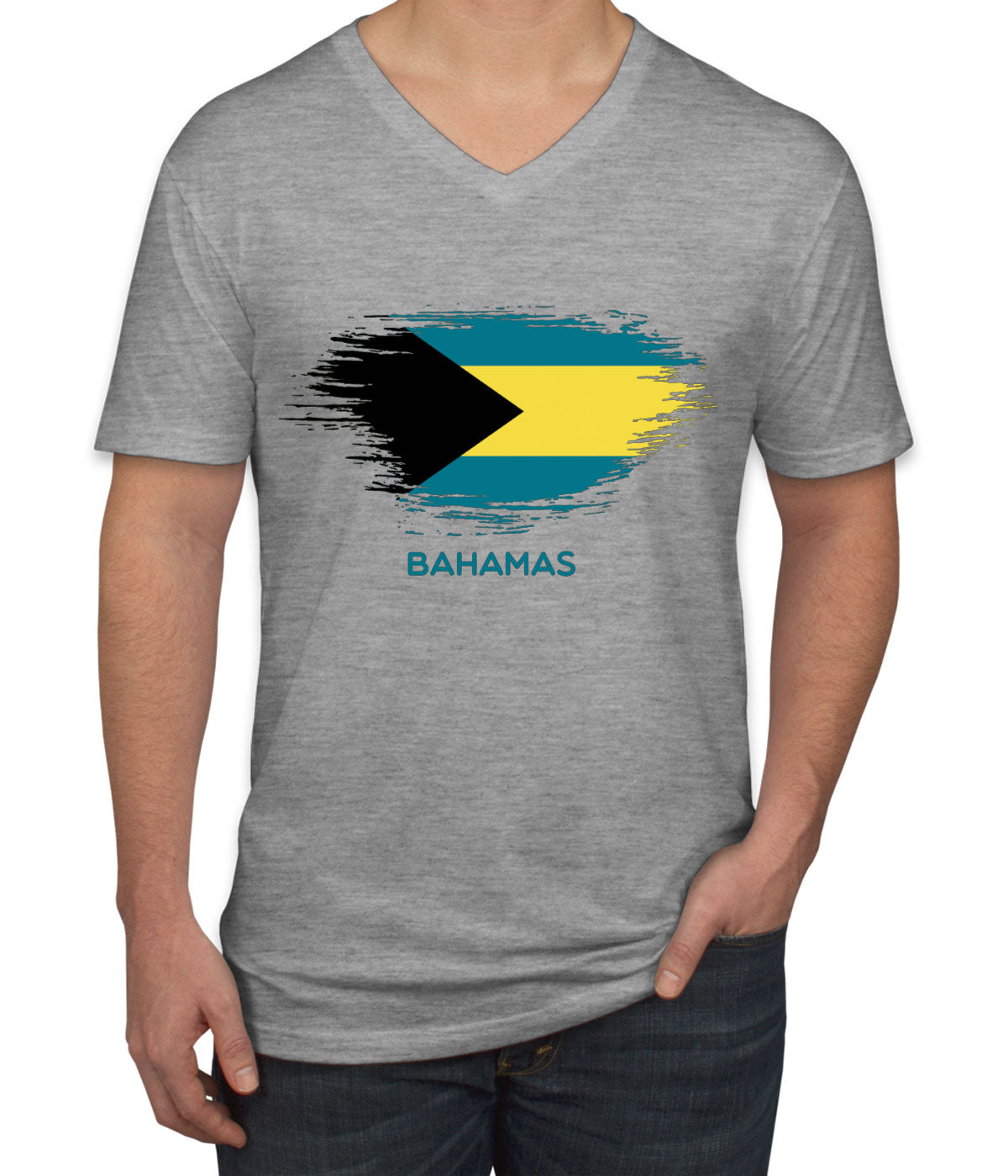 Bahamas Flag Men's V Neck T-shirt
