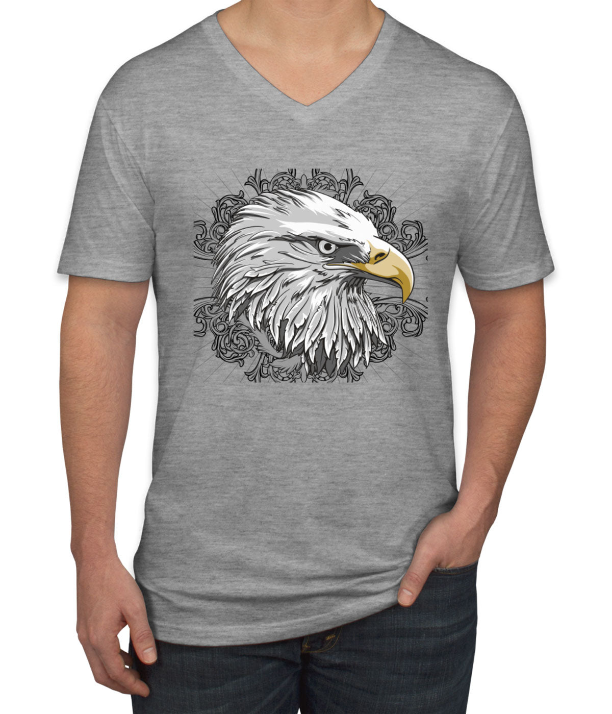 American Bald Eagle Patriotic Men's V Neck T-shirt