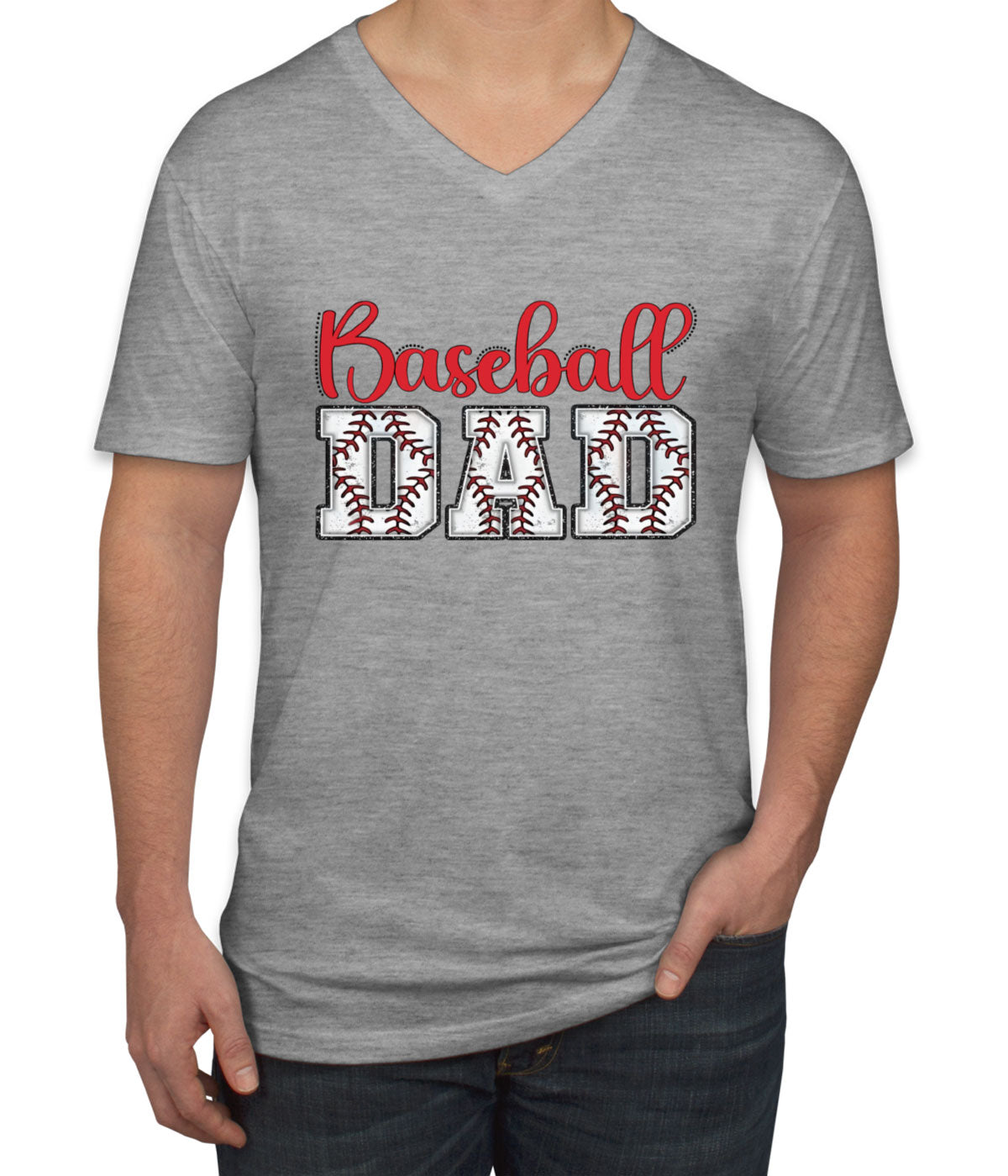 Baseball Dad Men's V Neck T-shirt