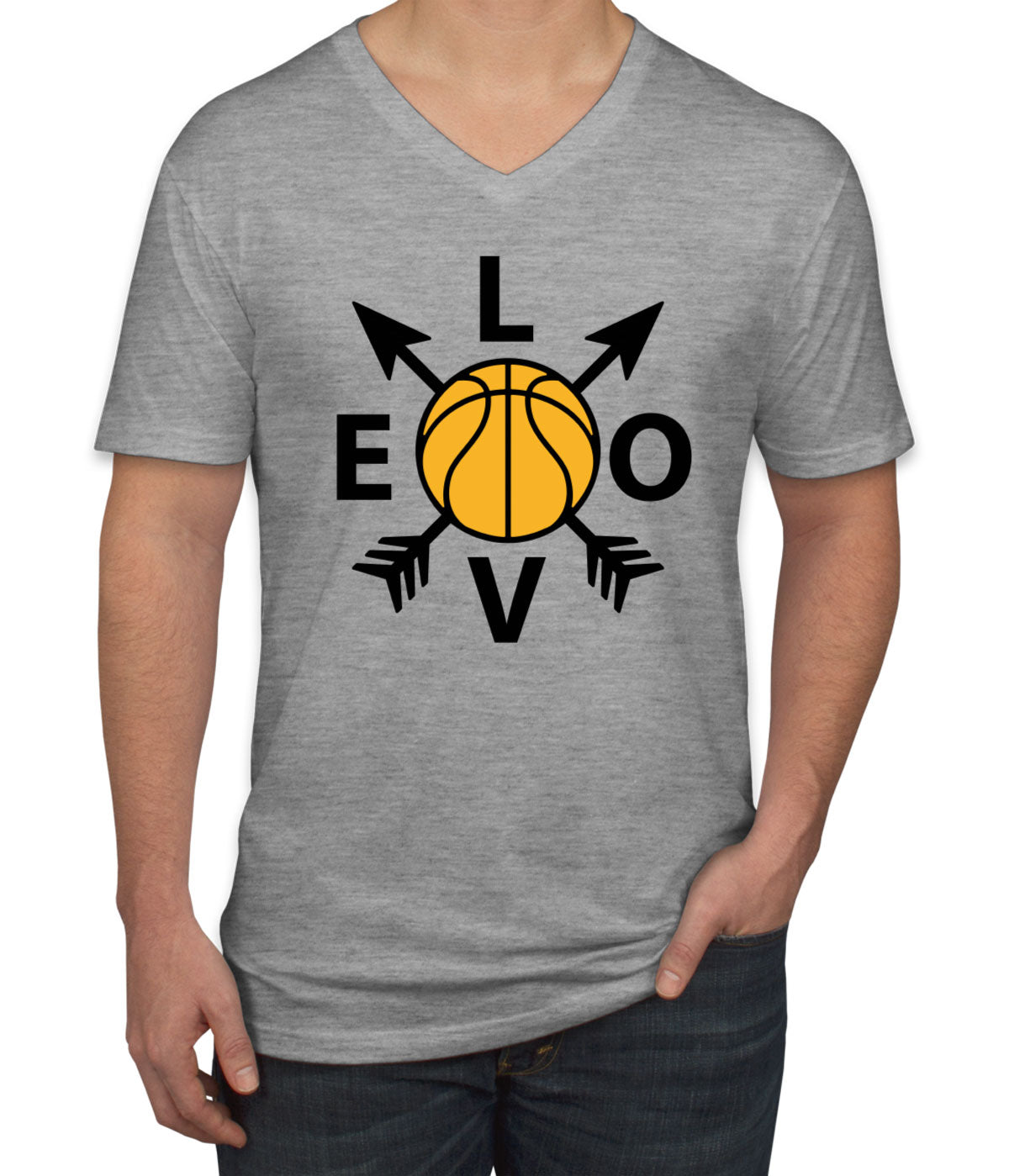 Basketball Love Men's V Neck T-shirt