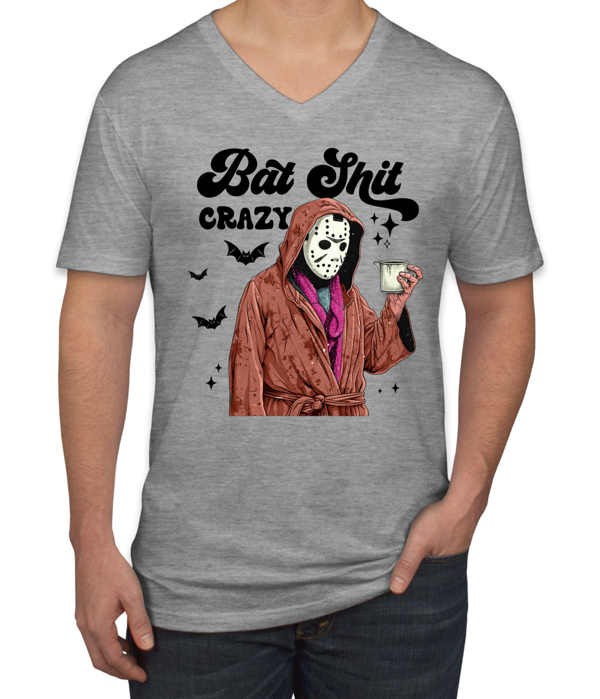 Bat Shit Crazy Jason Halloween Men's V Neck T-shirt