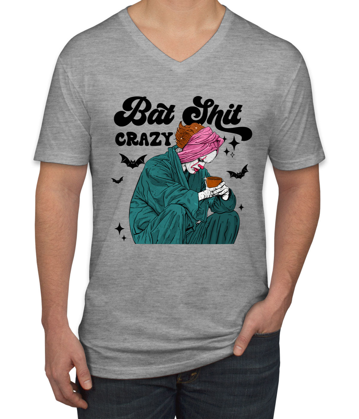 Bat Shit Crazy Pennywise Halloween Men's V Neck T-shirt