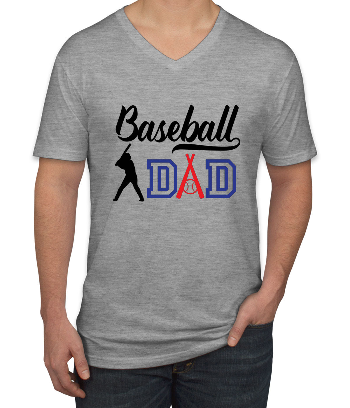 Baseball Dad Men's V Neck T-shirt