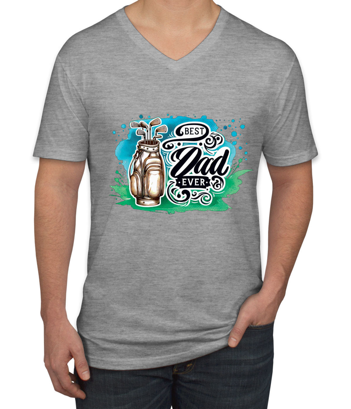 Best Dad Ever Golf Father's Day Men's V Neck T-shirt