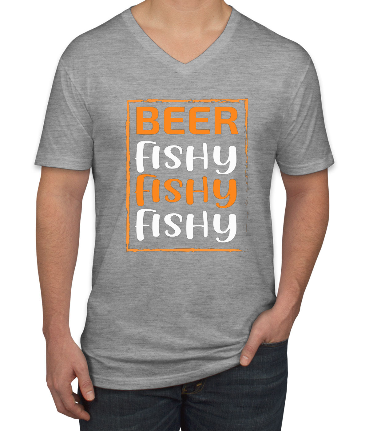 Beer Fishy Fishy Fishy Fishing Men's V Neck T-shirt