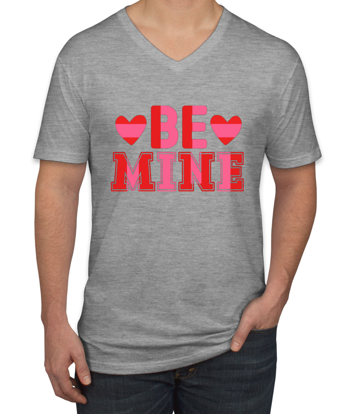 Be Mine Valentine's Day Men's V Neck T-shirt