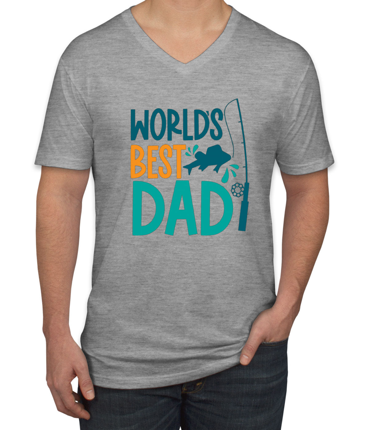 World's Best Dad Father's Day Men's V Neck T-shirt