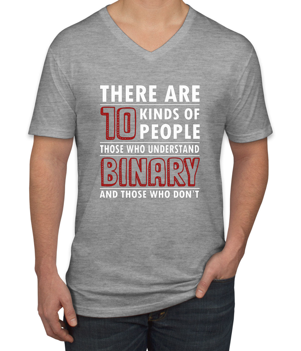 There Are 10 Kinds Of People Binary Programmer Men's V Neck T-shirt