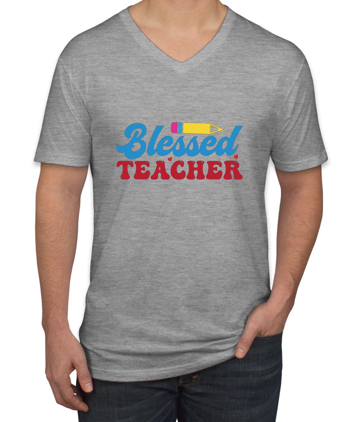 Blessed Teacher Men's V Neck T-shirt